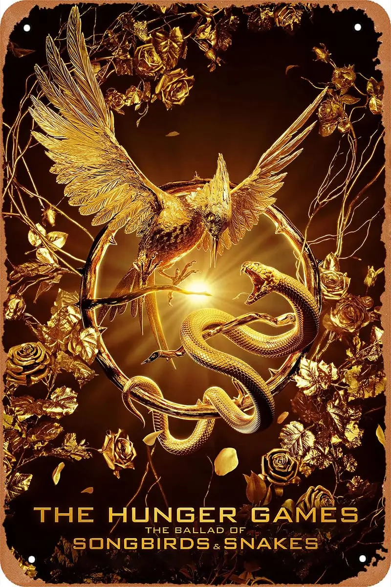 The Hunger Games - The Ballad of Songbirds & Snakes Movie Poster Vintage Look Metal Sign for Bar Man Cave Garage Home Wall  sign