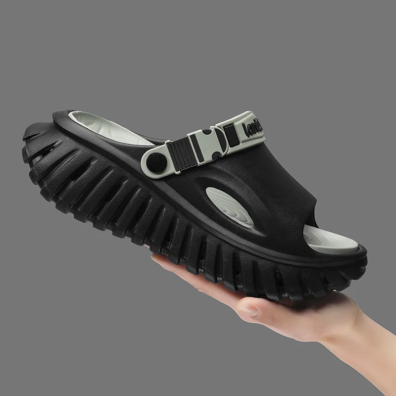 

Мужские повседневные туфли на лето 2026: удобная и модная кожаная обувь, молодежные однотонные спортивные сандалии с защитой от скольжения