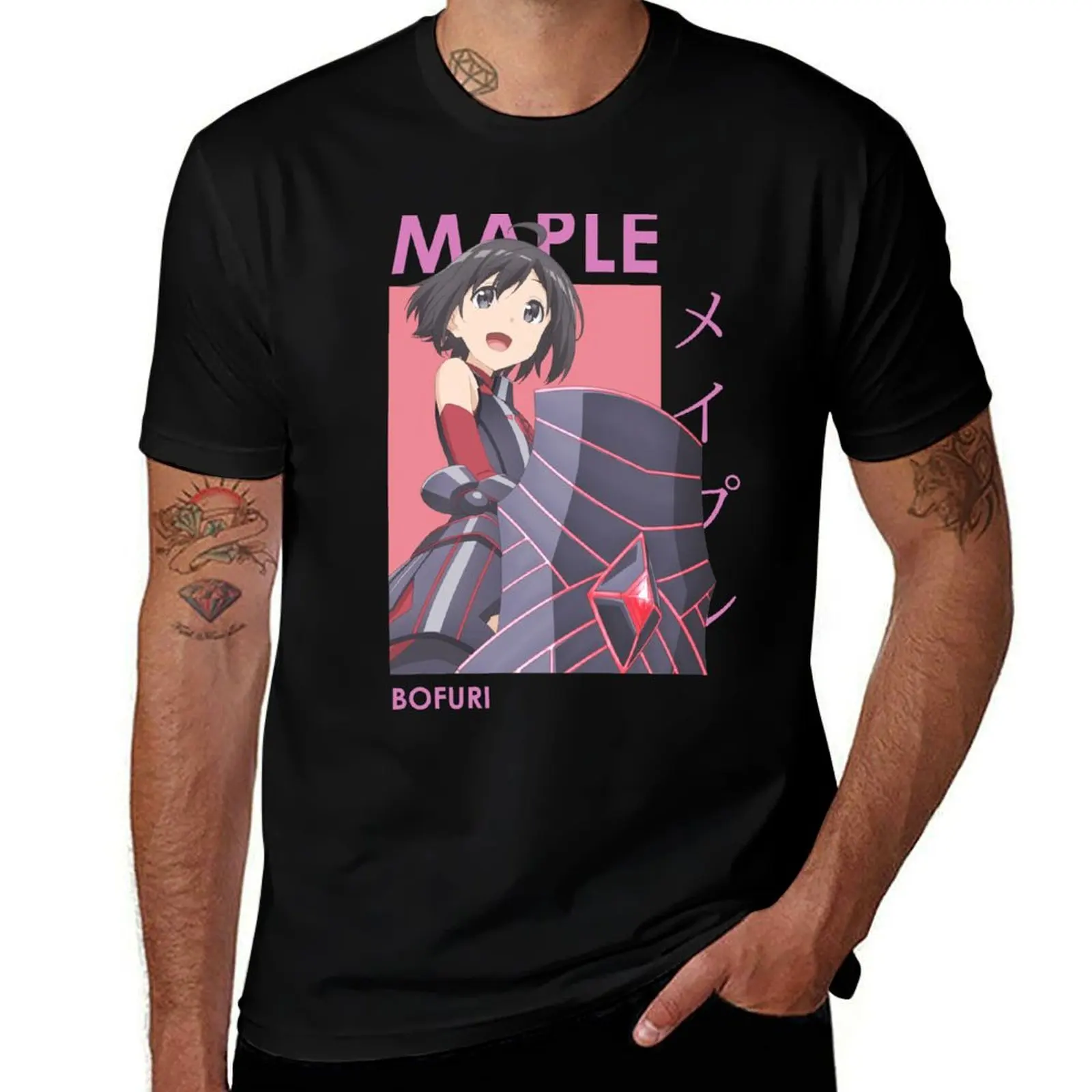 

Maple Kaede Honjo BOFURI Card Anime T-Shirt vintage anime shirt tops shirts graphic designer t shirt men
