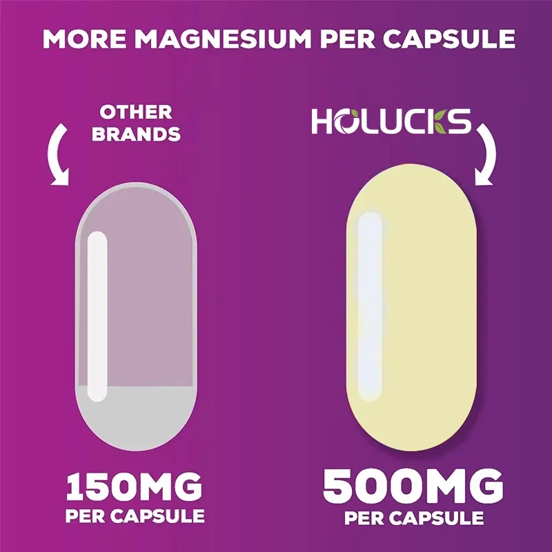 Citrato de magnésio 1000mg - Absorção máxima de suporte para a saúde muscular, nervo, osso e coração, cápsulas complexas de citrato de alta absorção