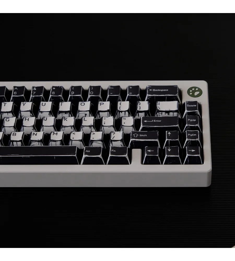 Black and white comic keycaps full set of PBT hot sublimation original factory highly suitable Wooting magnetic axis wireless