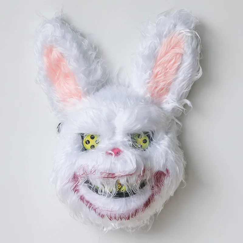 Halloween Bloody Rabbit Horror Dress Up Mask Script Kill Horror Plush Bear Headgear Ball Party Bar Animal Show Props