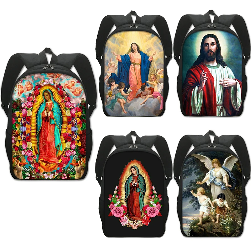 Our Lady of Guadalupe Icon Printing Backpack Vintage Religion Jesus School Bags Women Men Rucksack Student Laptop Backpacks Gift