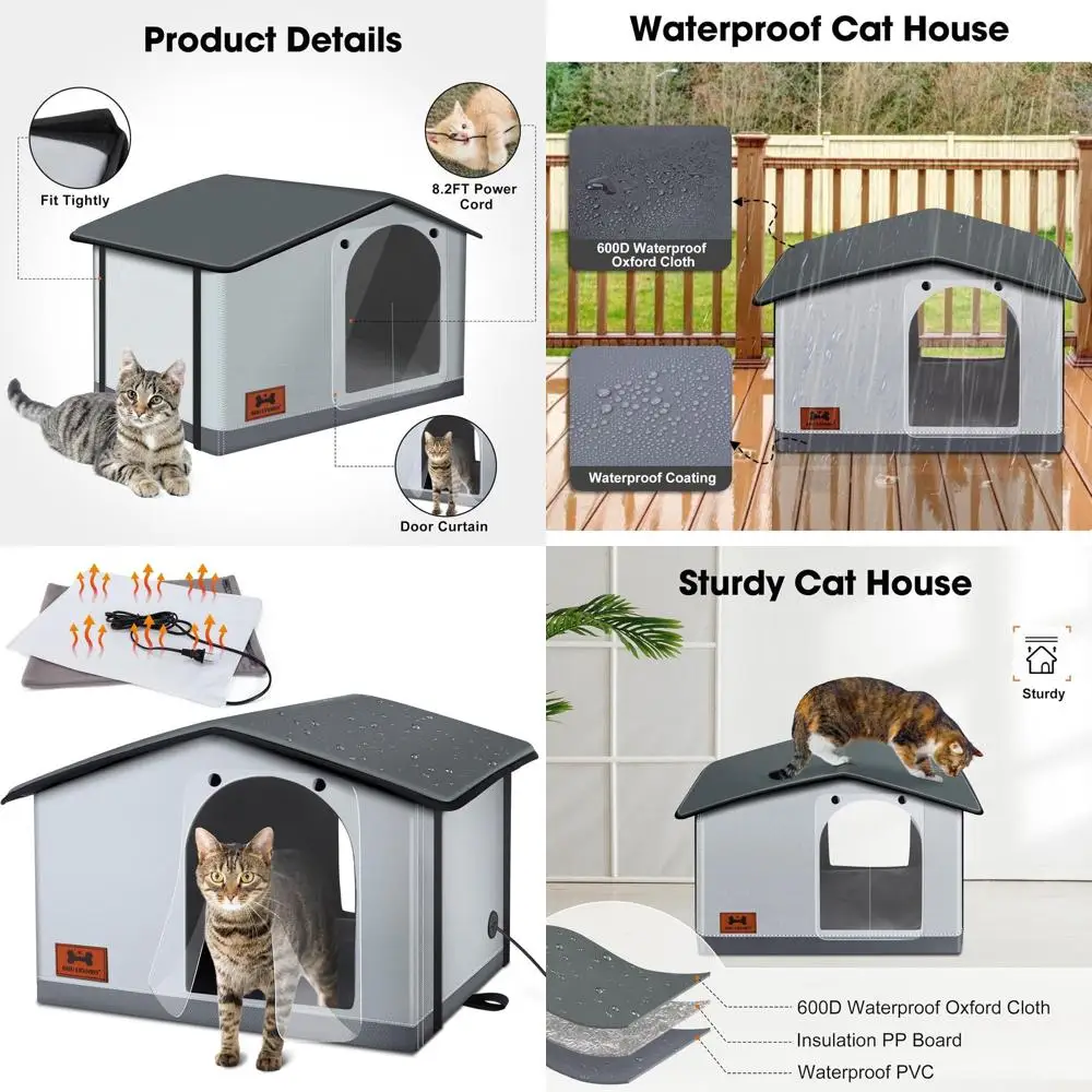 

Weatherproof Indoor/Outdoor Heated Cat Shelter, 20x17x16, with Warm Pad for Feral Cats & Small Dogs