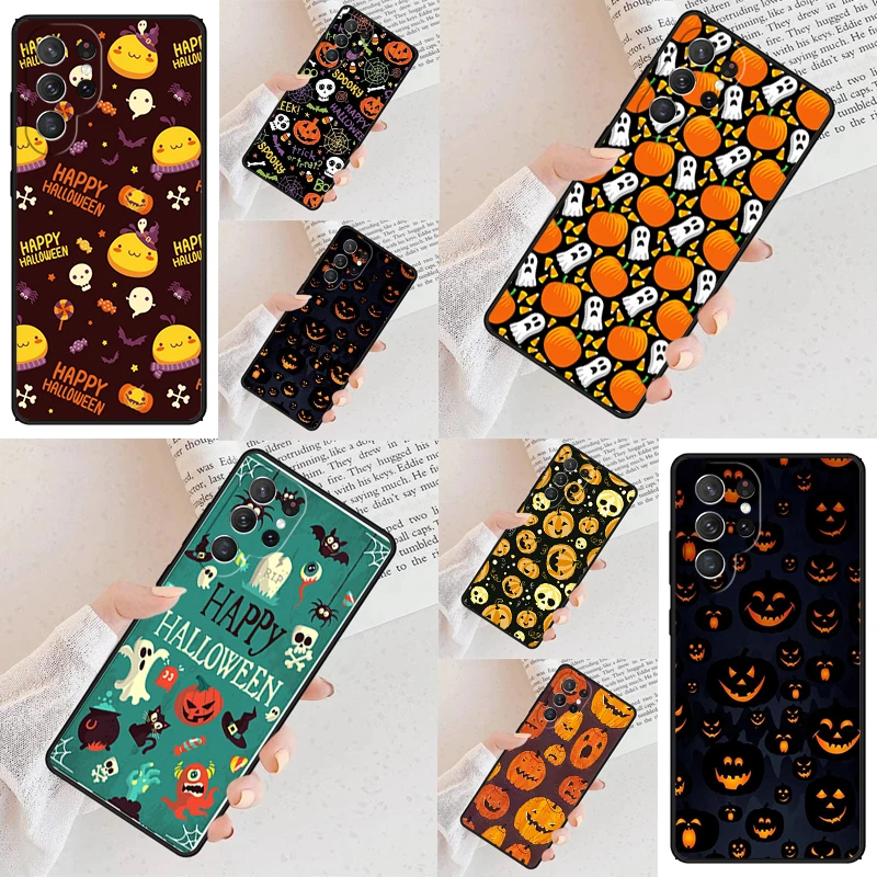 Ghost Pumpkin HALLOWEEN TRICK TREAT SCARY CREEPY Case For Samsung Galaxy S24 S23 S22 S21 Ultra Note 10 Pro S20 Plus FE S8 Cover