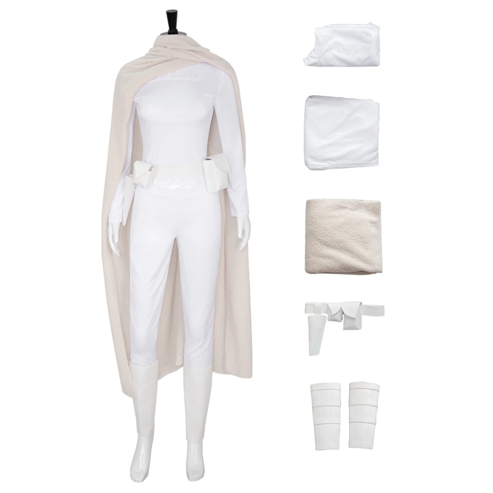 Film Wars Padme Amidala Costume Cosplay per donne adulte mantello lungo pantaloni attillati Top vestito di Halloween fondina in ecopelle passanti