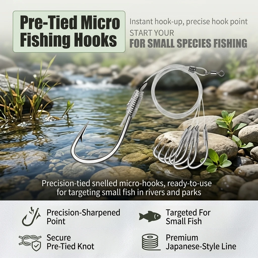 Snell Fishing Rig - 15 Pezzi di Ami da Pesca