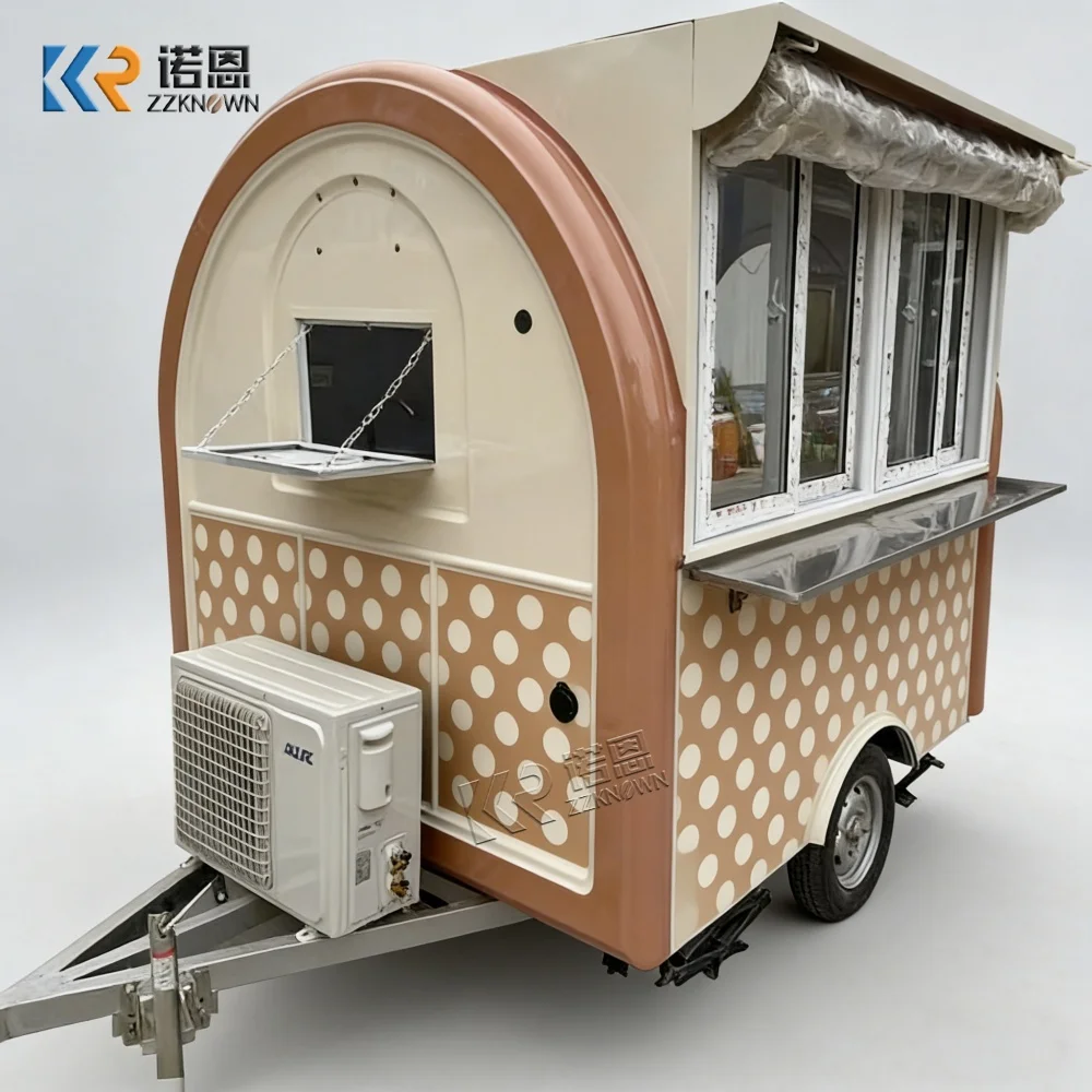 

Полностью укомплектованный передвижной прицеп-кофейня, мобильный эспрессо-фургон, коммерческая уличная торговая тележка, мобильный кофейный киоск для улицы