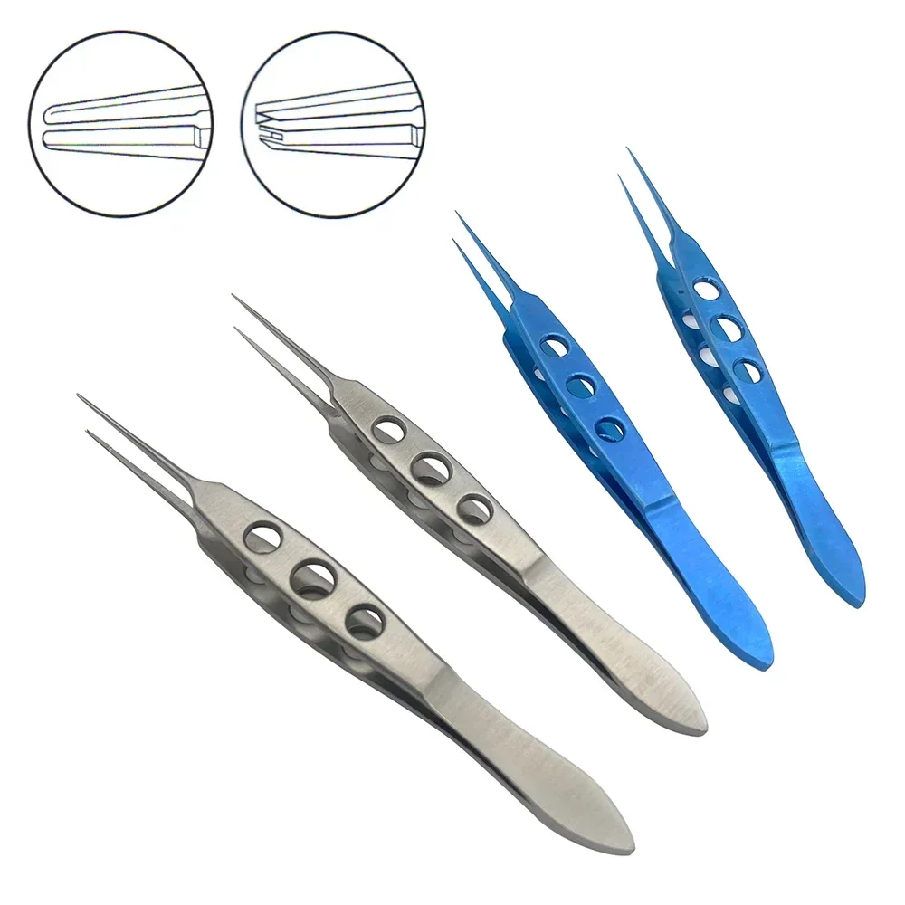 Micro tweezers Straight Toothed Forceps Tying Forceps 108mm Microscopic Ophthalmic surgical instruments