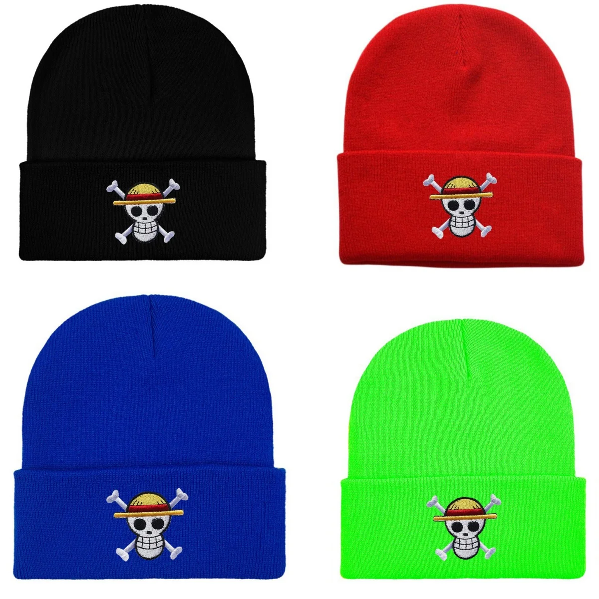 

1Pc Anime Knited Hats Cosplay Adult Unisex Cap Cartoon Costume Lufy Anime Peripheral Fashion Warm Beanie Hat Accessories Gifts