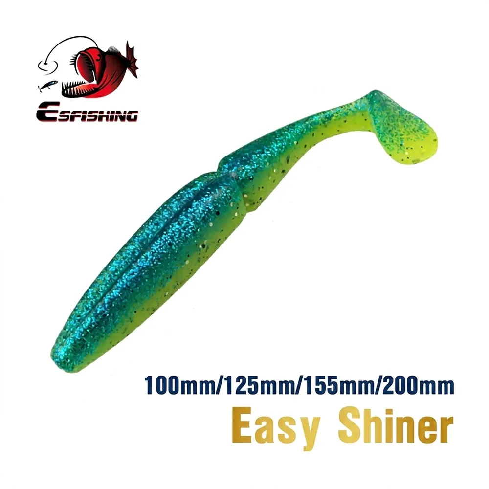 ESFISHING Leurre Souple Easy Shiner 100mm 125mm, Appât Artificiel en Silicone pour Brochet, Black-bass, Perche