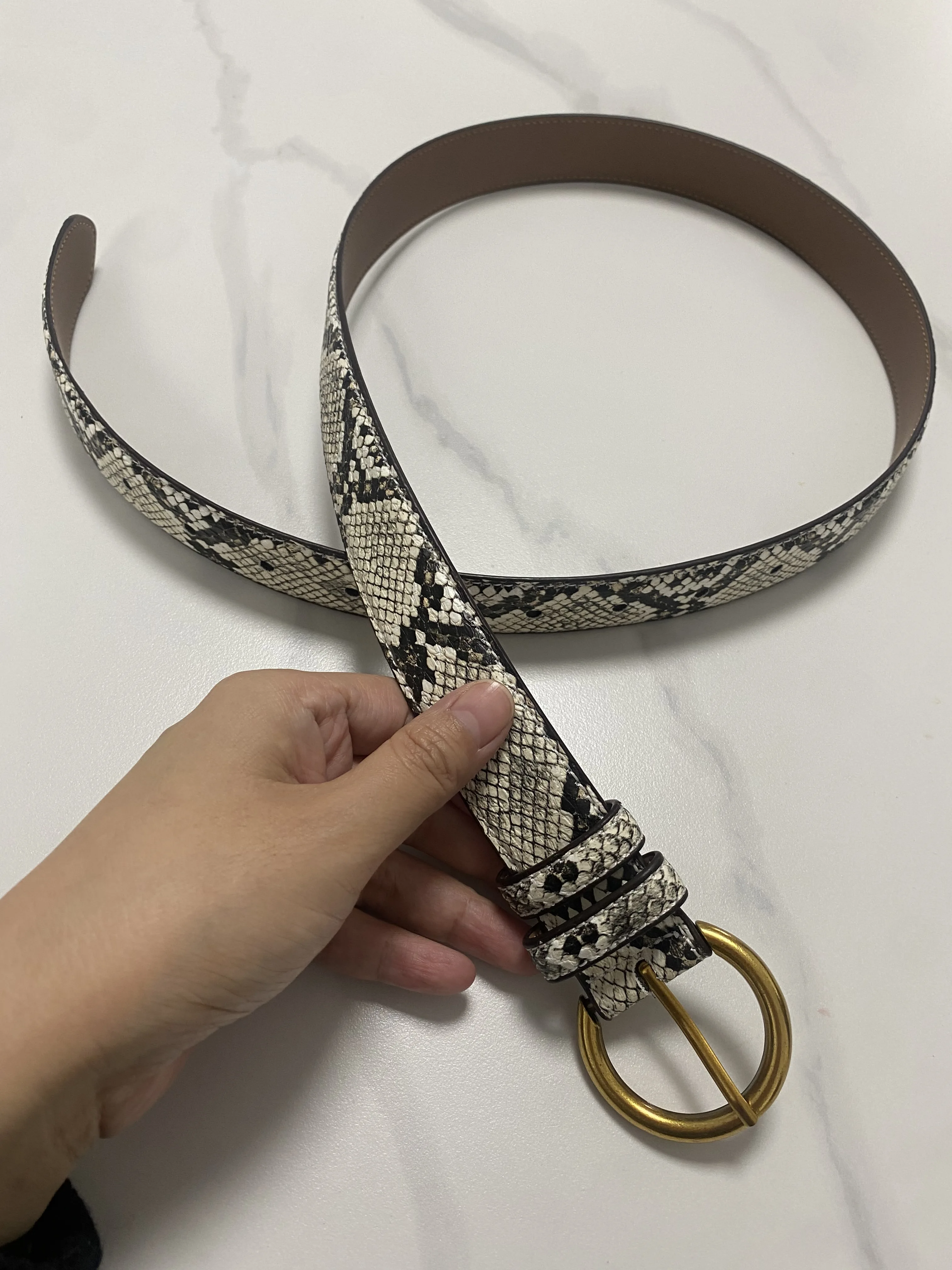 Women's Fashion Snakeskin Print  PU Leather Cummerbunds Female Dress Corsets Waistband Belts Decoration Wide Belt R2019