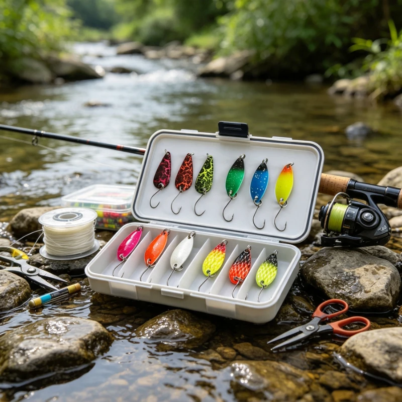 Random Color 12pcs /set Jig Sequins Road Runner Bait Set Single Hook Spoon Stripes Warbler Fake Bait Spoon Sequins Fishing Lures