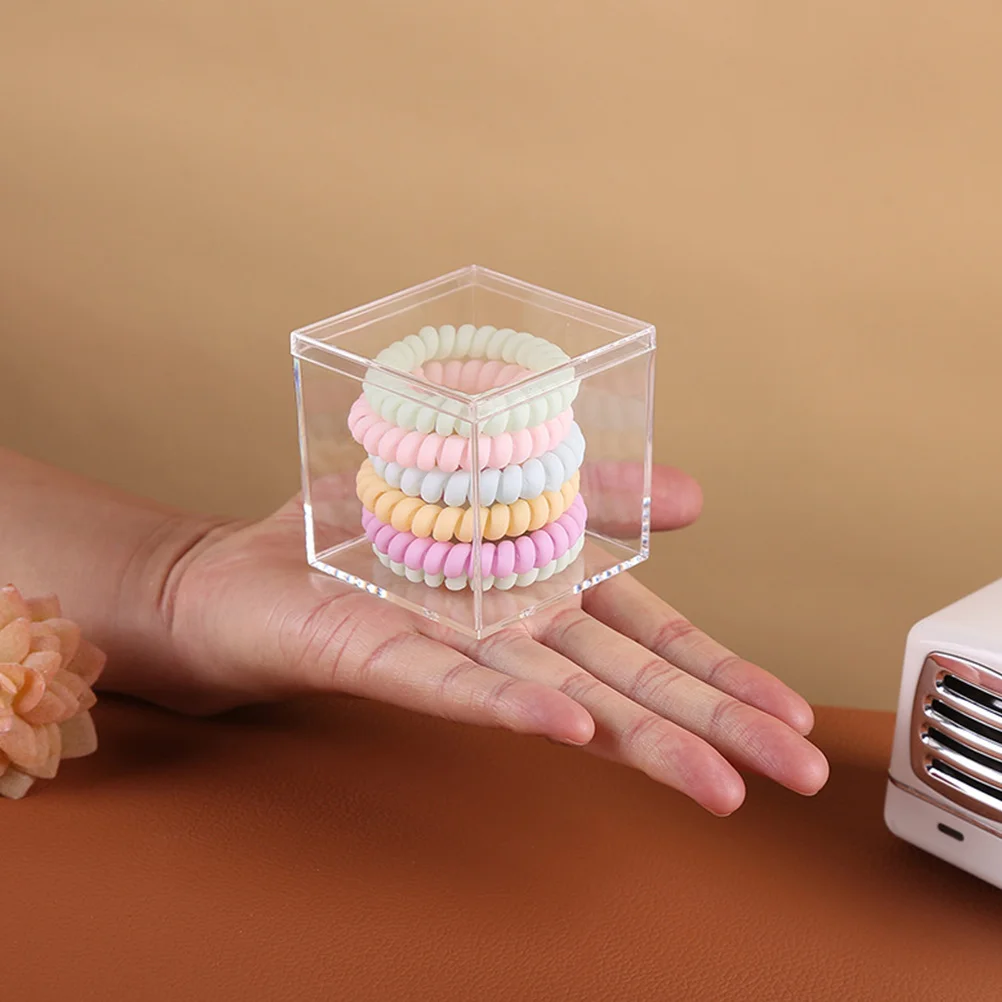

12 Pcs Storage Box Store Candy Sweet Cube Boxes Square Showcase Mini Display Organizer for Jewelry Container Transparent