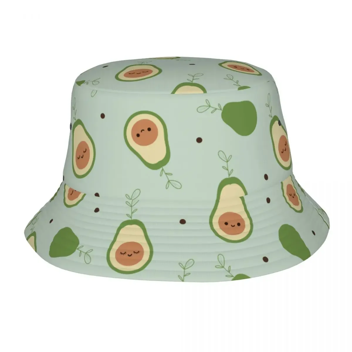 Trendy Kawaii Avocado Cartoon Bucket Hats Girl Lightweight  Avocados Lover Fishing Fisherman Caps Summer Beach Hatwear Bob Hat