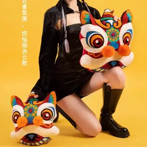 Chinese red lion Christmas Christmas Pillow core cushion Embroidery Creative Bedroom 12 Main Sales Embroidered Pillows - №2