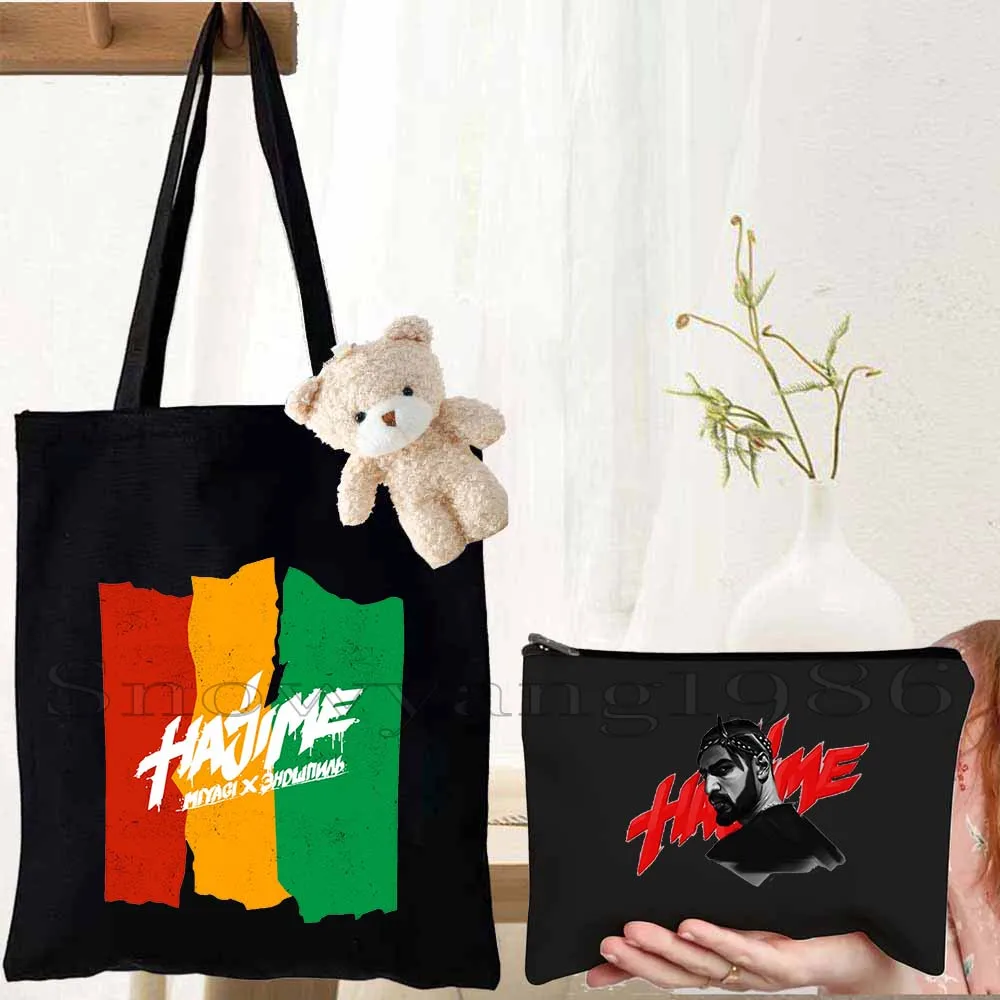 

3pcs Hajime Miyagi Andy Panda Great Rap Women Canvas Shoulder Tote Bag Harajuku Handbag Shopper Reusable Cotton Shopping Bags