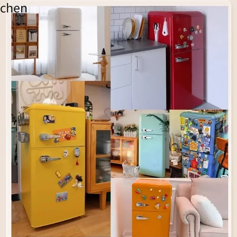 

Vintage Refrigerator Double Single Door Small Home Kitchen Refrigerated Freezer Mini Rental