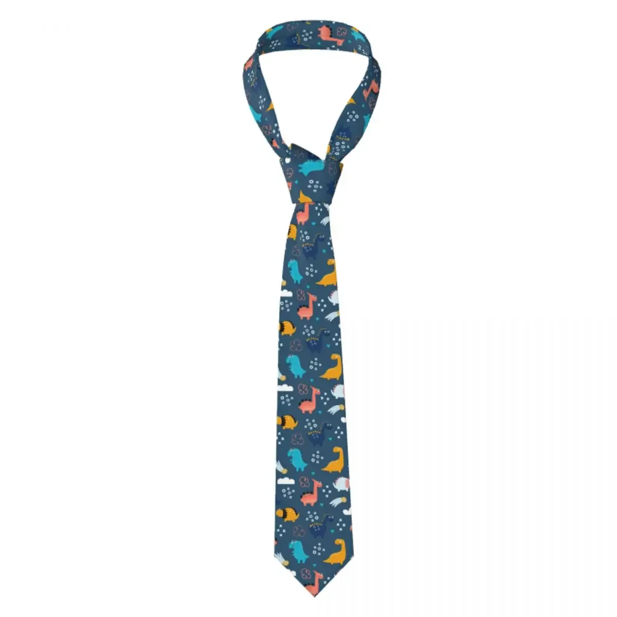 

Mens Tie Slim Skinny Dinosaurs Pattern Necktie Fashion Free Style for Party Wedding