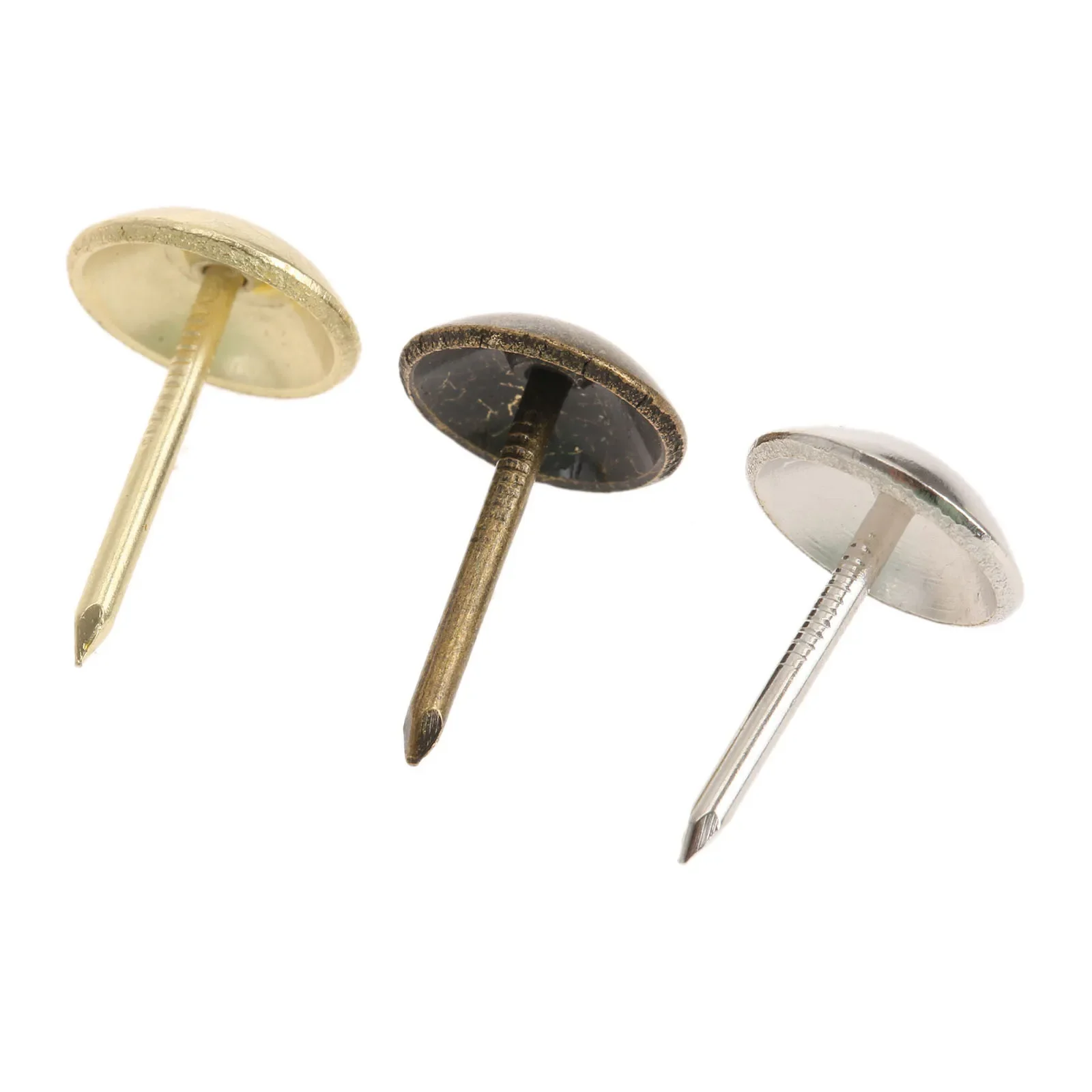 100Pcs Antique Thumb Tacks Furniture Nails Round Head Upholstery Pins for Furniture Cork Board DIY Projects Home Decor 11x17mm