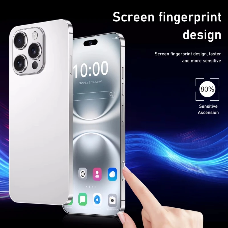 2025 جديد جودة عالية ل i16 Pro Max 7.3 بوصة LCD الهاتف الذكي عرض شاشة تعمل باللمس AMOLED عرض لوحة الهاتف المحمول الديناميكي