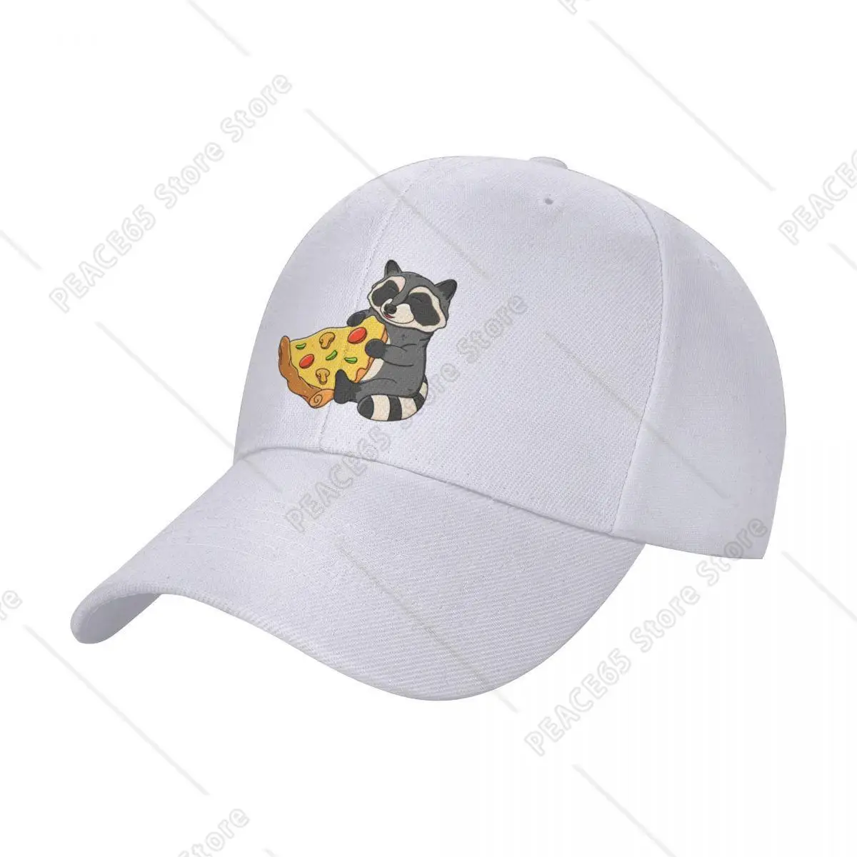 Cute Raccoon Pizza Cap Baseball Cap Snapback Cap Men Hat Women Pizza Lovers Cap One Size Outdoor Hiking