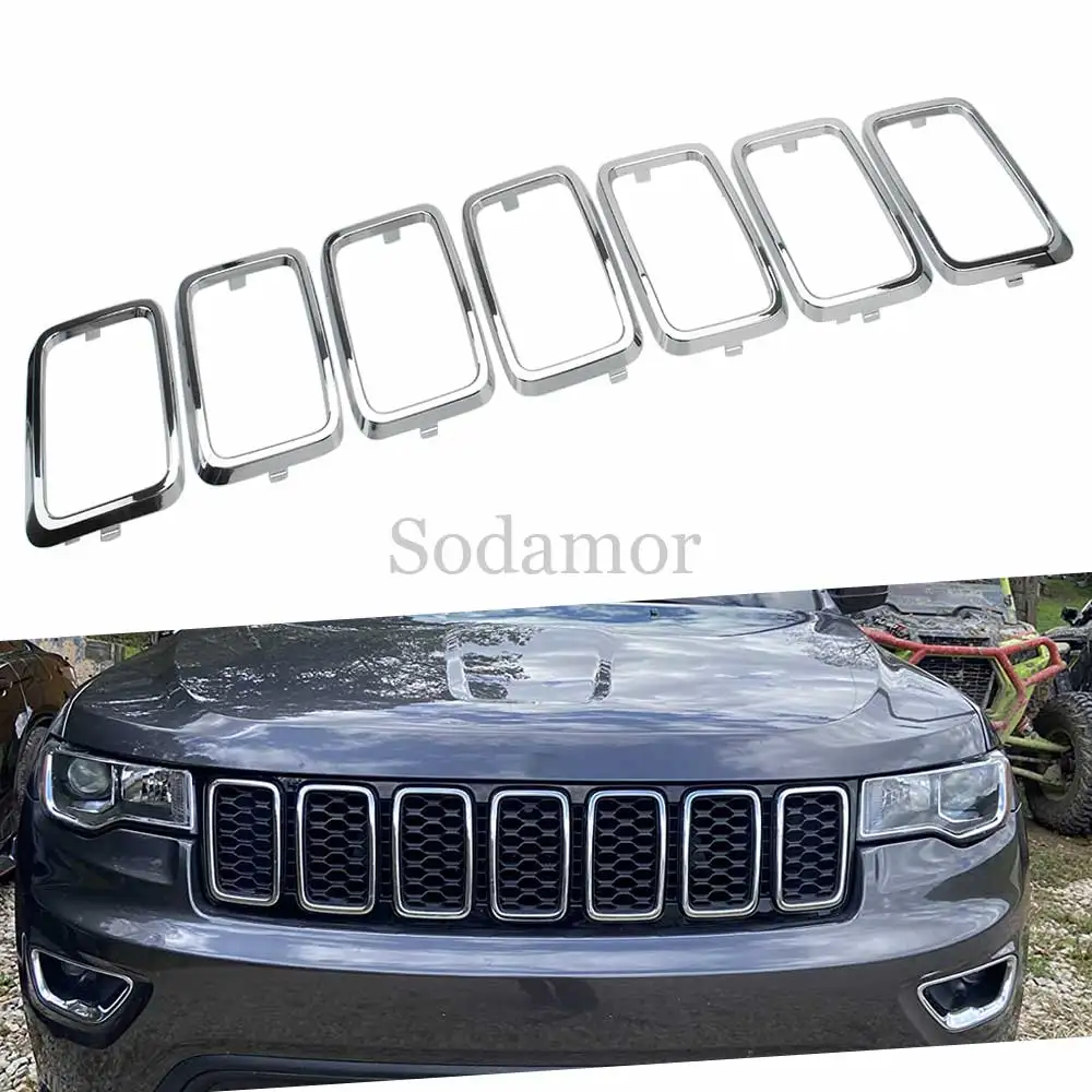 

Radiator Grill Ring Inserts FrameFront Grille Insert Trim for Jeep Grand Cherokee 2017-2021 Car Kit Black Parts accessories