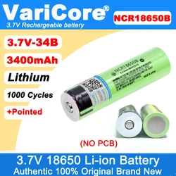 VariCore Original New NCR18650B 3.7v 3400mAh 18650 Lithium Rechargeable Battery with Pointed (No PCB) batteries
