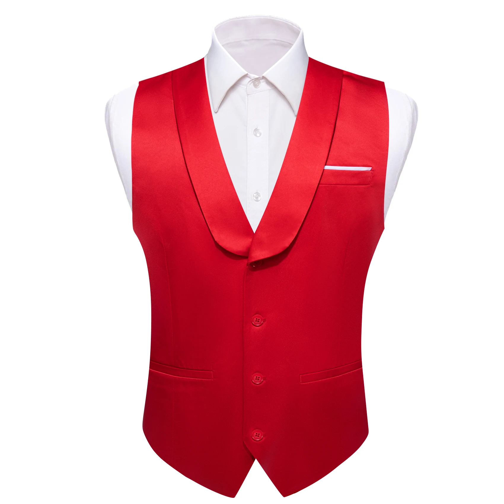 Luxury Vest for Men Silk Satin Solid Gold Pink Blue Green Orange Red Purple Black Shawl Lapel Waistcoat Tie Set  Barry Wang