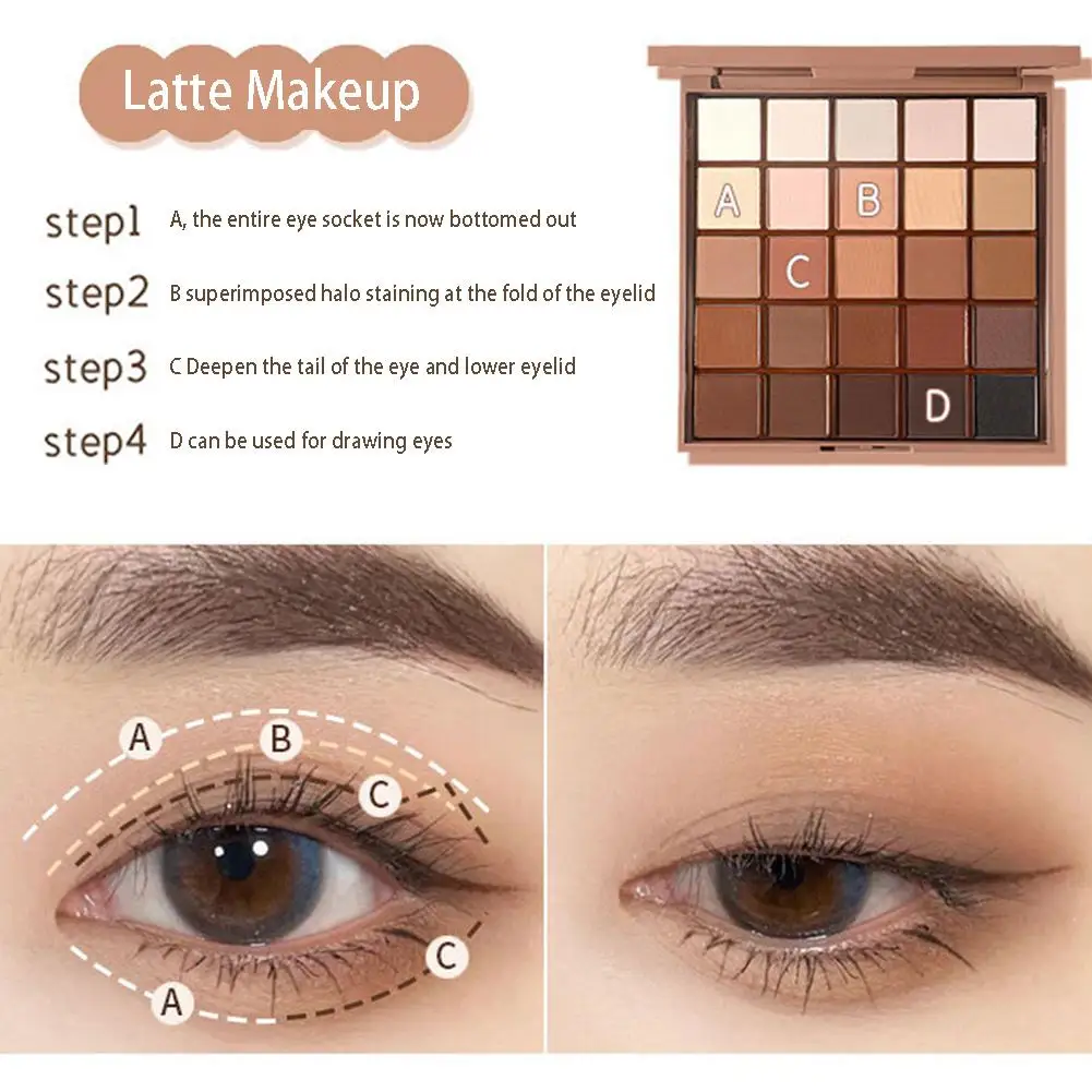 Paleta de sombras de ojos con purpurina, 25 colores, lentejuelas, tono tierra, textura mate nacarada, sombra de ojos de larga duración, maquillaje barato