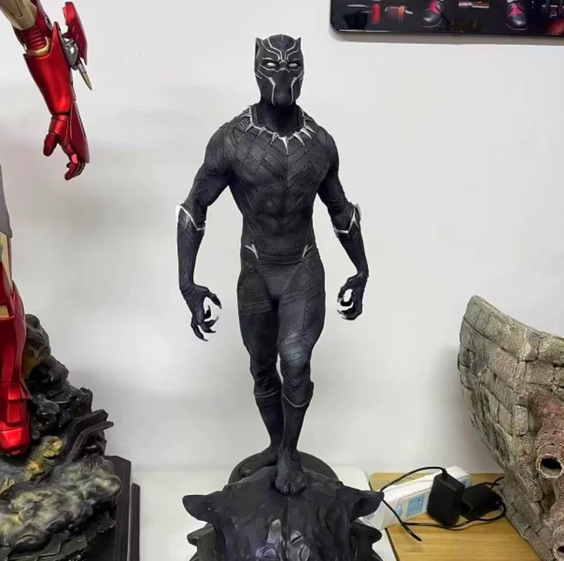Black Panther 1/4 Stehende Szenenstatue Doppelköpfige Skulptur GK Harz Actionfigur Modell Desktop-Ornament Sammlerstück Geschenk