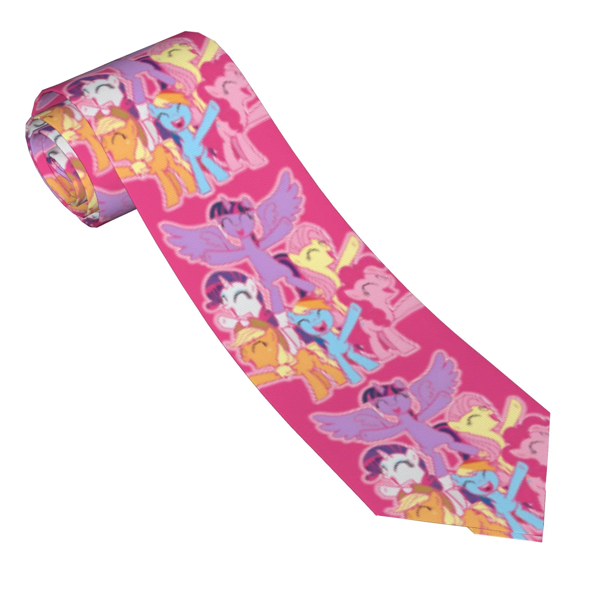Necktie MLP Mane Unisex Fashion Polyester 8 cm Wide Neck Tie Ponies friendship is magic for Mens Accessories Cravat Wedding Gift