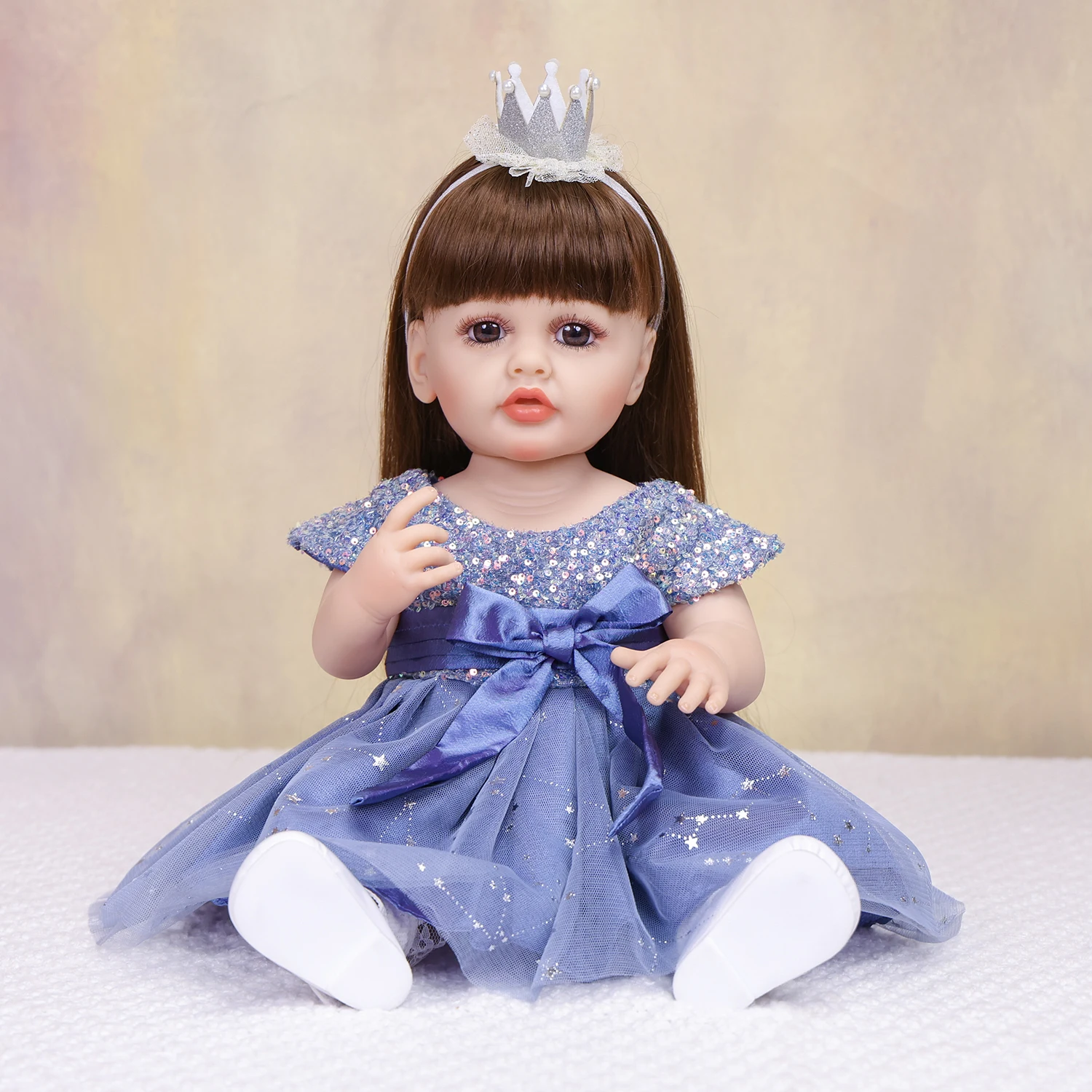 

22 Inch Realistic Bebe Reborn Dolls Soft Body Silicone Vinyl Newborn Girl Doll Princess Toddler Toy Children Christmas Gift