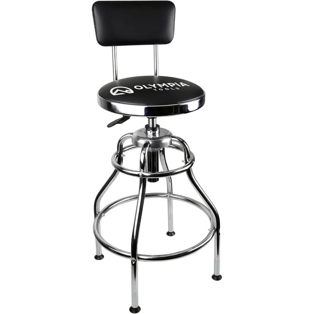 Adjustable Hydraulic Work Stool, Black