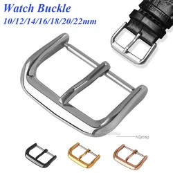 Metal Watch Band Buckle 16mm 18mm 20mm 22mm Men Watchband Strap Buckles Silver Black Gold Stainless Steel Watch Clasp