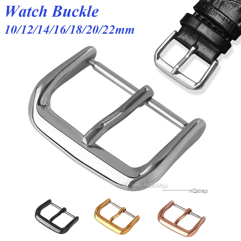 Metal Watch Band Buckle 16mm 18mm 20mm 22mm Men Watchband Strap Buckles Silver Black Gold Stainless Steel Watch Clasp