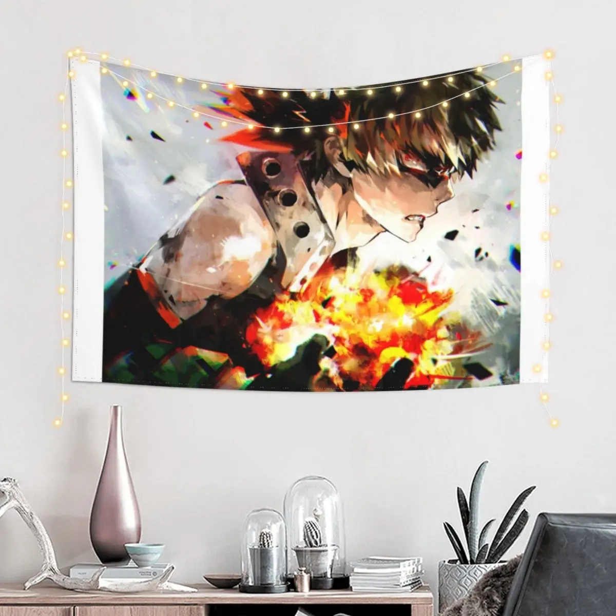 The Burning Rage Of Bakugo Katsuki Tapestry Room Decoration Korean Style Wall Art Tapestry