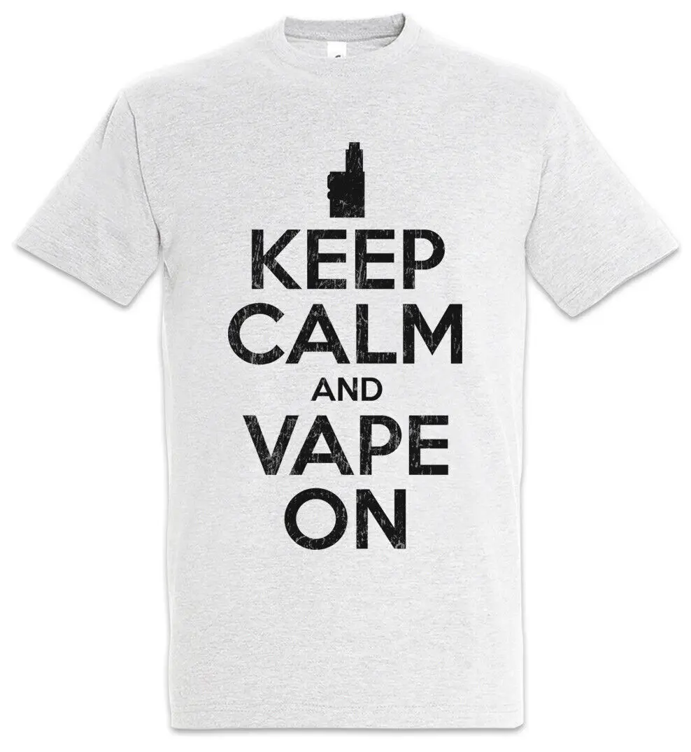 Keep Calm и Vape на футболке смокинг дымчато