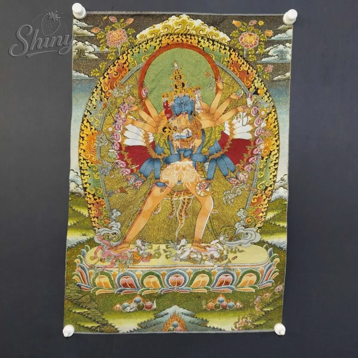 Buddhist Supplies Buddhism Kalachakra Buddha Tangka Tibet Tibetan Cloth Silk Mural Wall Tapestries