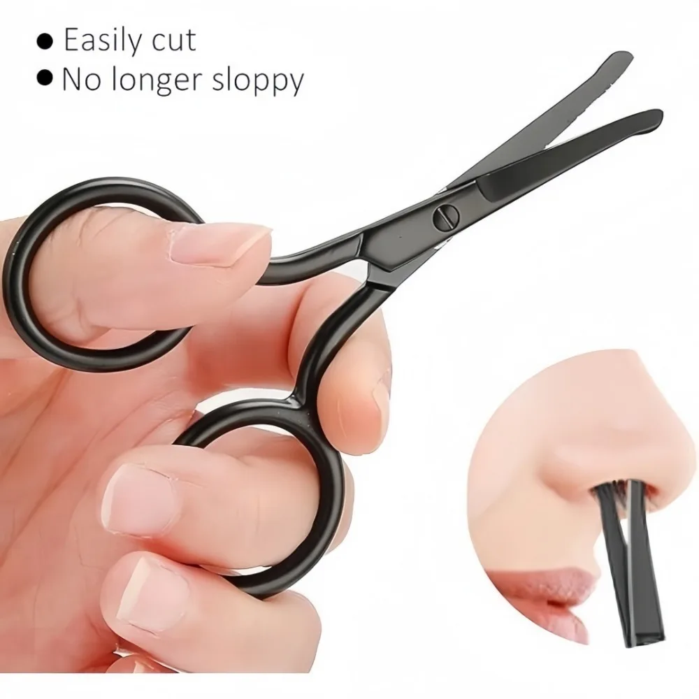 Specialized Nose Hair Scissors Stainless Steel Round Head Beauty Trimmer Nose Hair Trimmer Portable Ergonomics Nose Hair Cutter