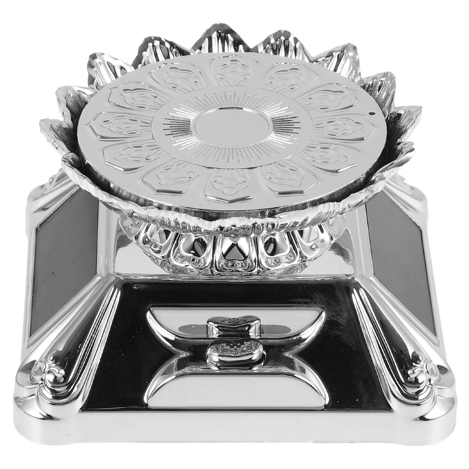 

Solar Powered Jewelry Display Stand Rotating LED Lights Tray Quiet Motor Home Office Store Decorative