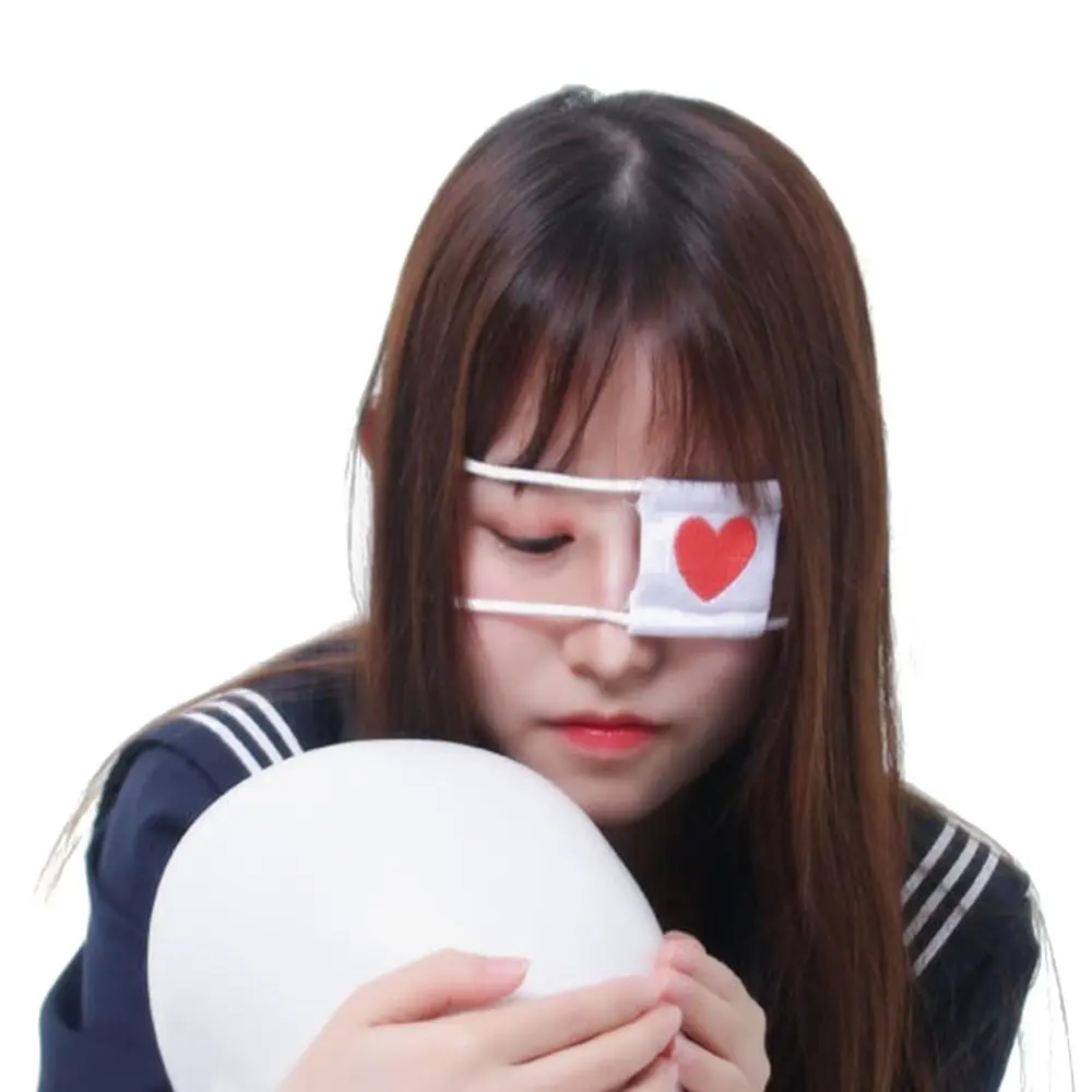 DIY Eyepatch Fashion Heart Embroidery Anime Cosplay One Eye Cover Festival Supplies