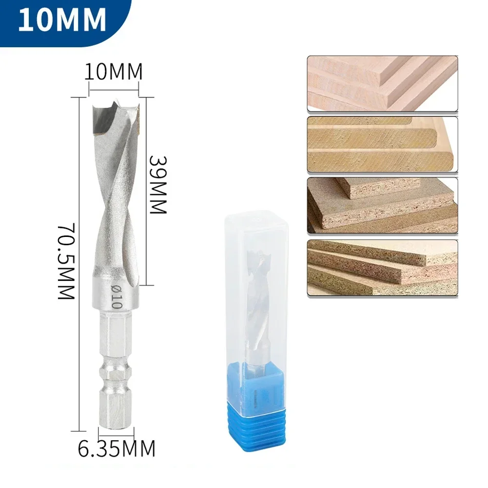 Industrial Grade 6.35MM Hexagonal Handle Drill Bit For 3-in-1 Three-pointed Double-edged Woodworking Punch Tool Replacement Part