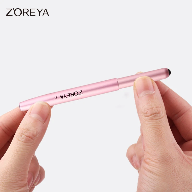 Pinceau de maquillage Z "oreya, brosse en fibre, simple rose, portable, rétractable, Jules, rouge à lèvres