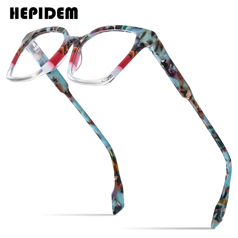 

HEPIDEM Multicolor Acetate Glasses Men Retro Square Eyeglasses Women 2022 Spectacles Eyewear 9252