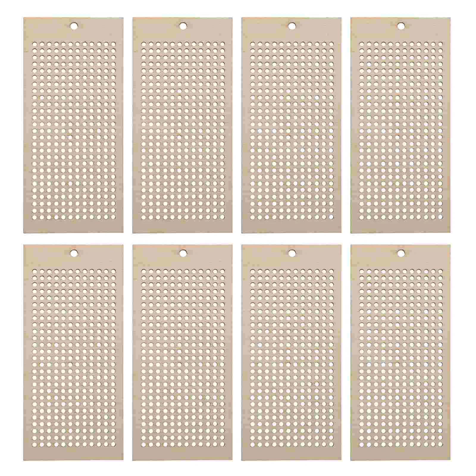 8 Pcs Wooden Embroidered Bookmark Bookmarks Hollow-out Manual Embroidery Student Student's Tools Blank Cross Stitch