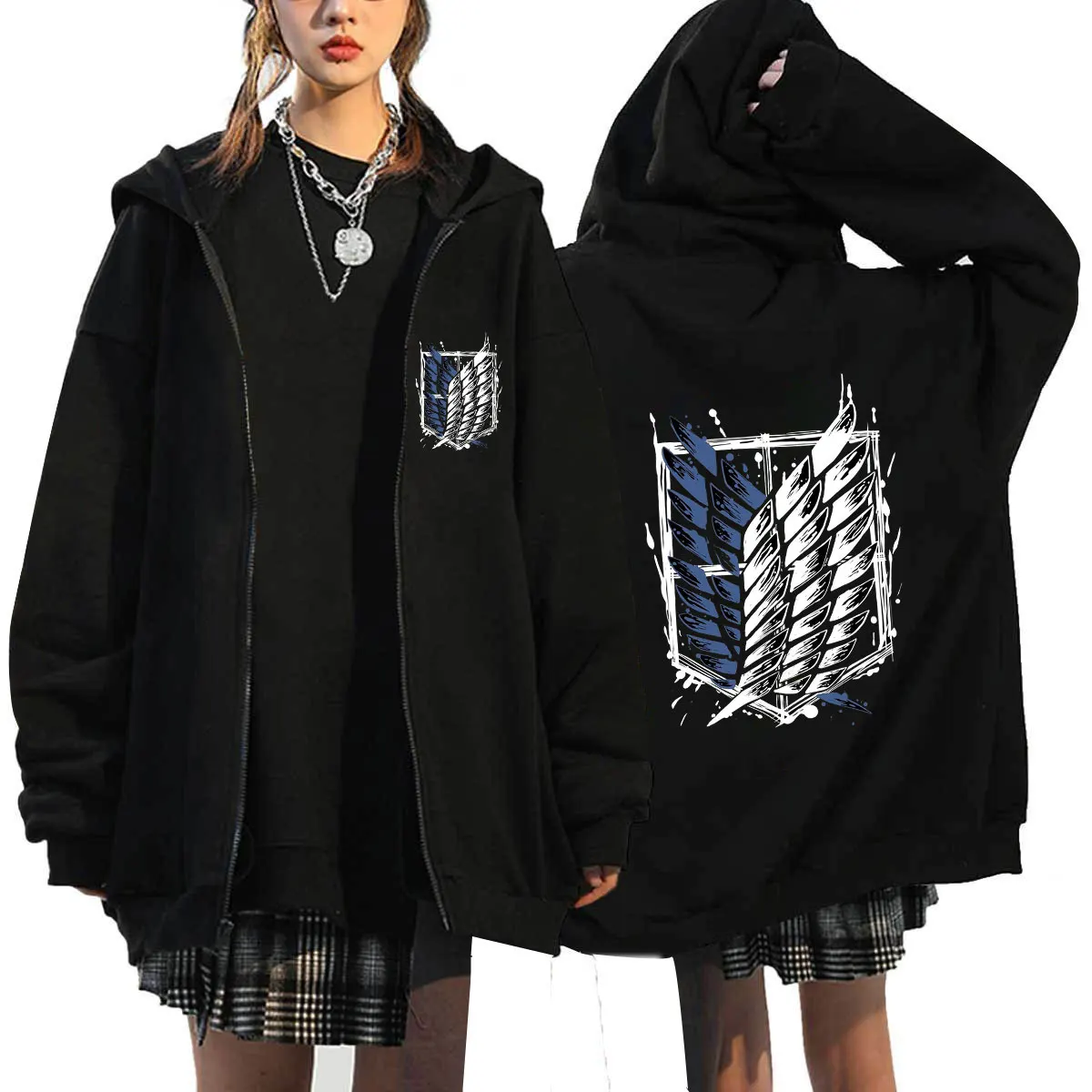 Men Women Hot Anime Zip Hoodies Attack On Titan Levi Graphic Printed Hooded Sweatshirt Harajuku Unisex Zipper Jacket