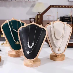 New 2024 Wood Jewelry Display Rack Pendant Necklace Bracelet Earrings Ring Storage Stand Holder Counter Jewellery Showcase