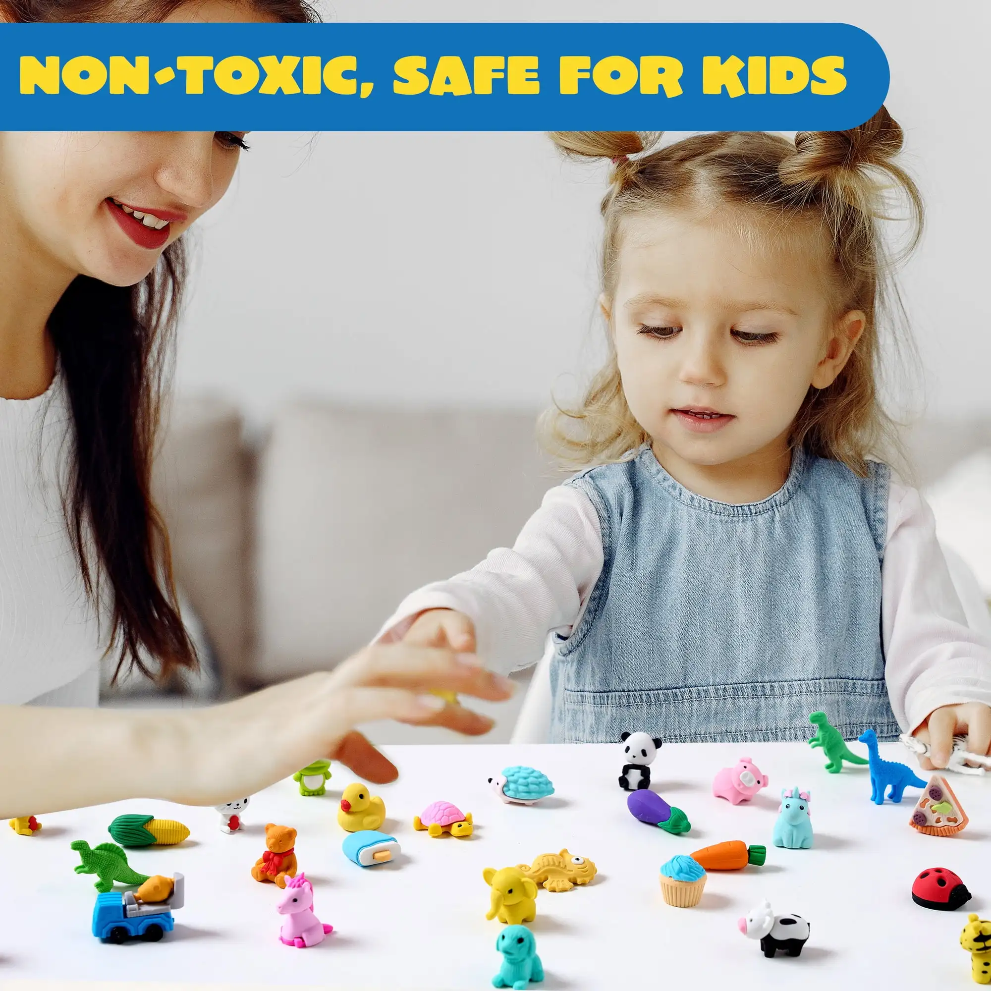 Joyfy 36 gomme da cancellare 3D gomme da cancellare per animali alimentari gomme da cancellare divertenti e carine per matita scrivania animali domestici premio in classe bomboniere per feste di compleanno