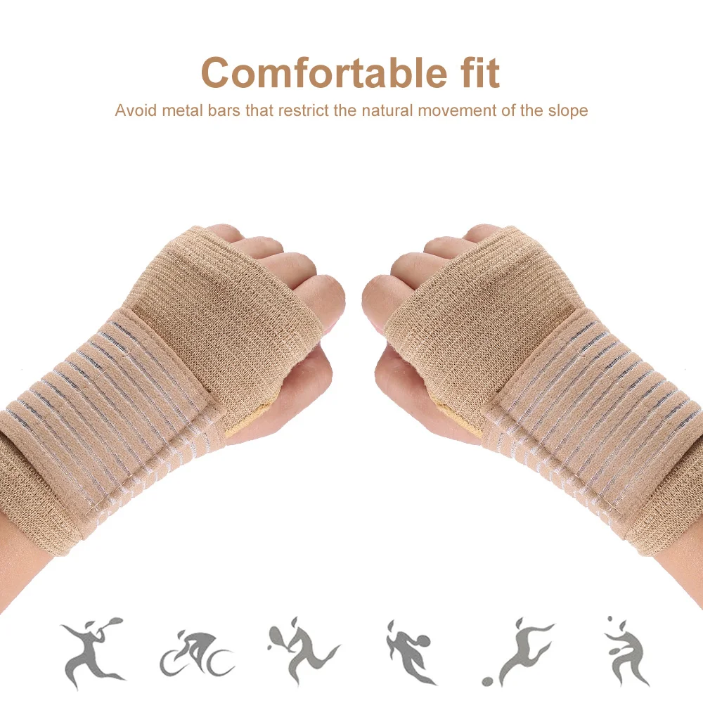 1 Paar Elastische Bandage Pols Guard Ondersteuning Artritis Verstuiking Band Carpaal Protector Hand Brace Accessoires Sport Veiligheid Polsband